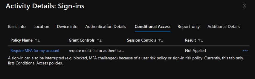 Conditional access is not evaluated for legacy auth